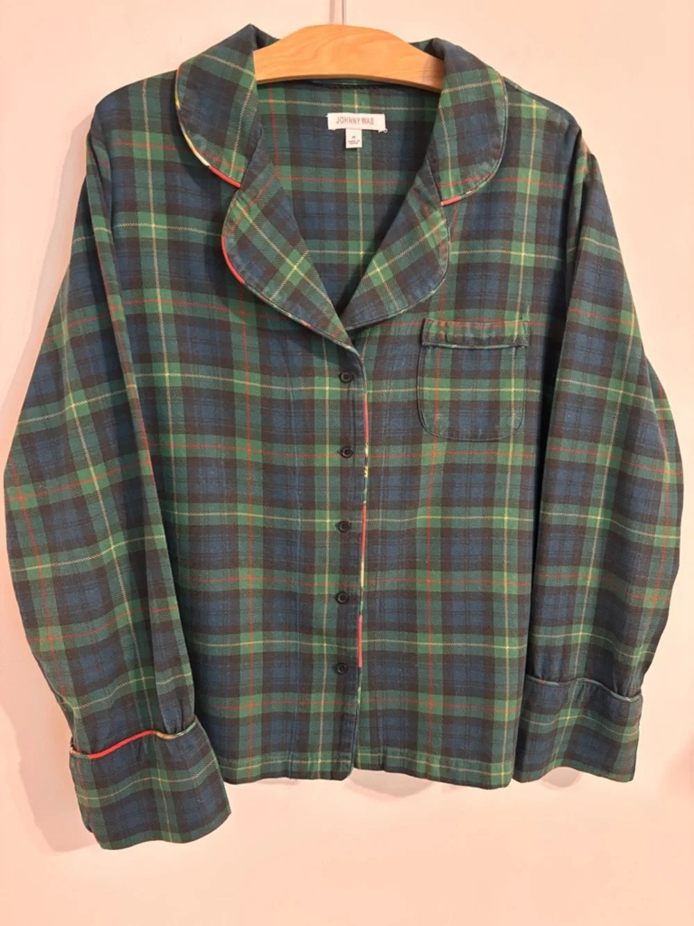 Johnny Was RHODA LONG Plaid Flannel Embroidered PJ SET - Picture 6 of 16
